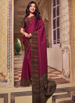 Chiffon Dark Pink Traditional Wear Printed Saree